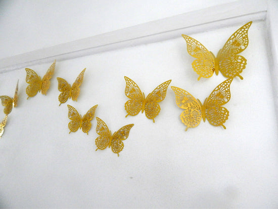 Gold metallic butterfly stickers