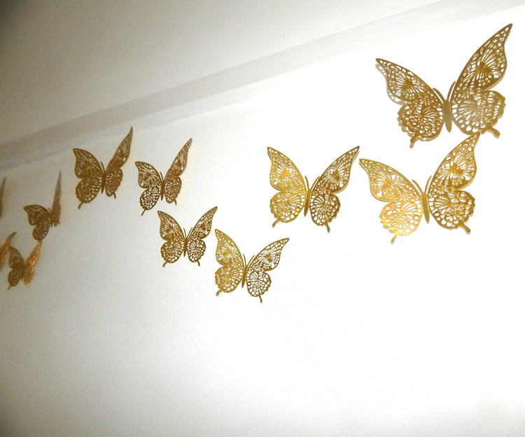 Gold Lace Filigree Butterflies