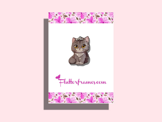 Princess cat pin and magnet