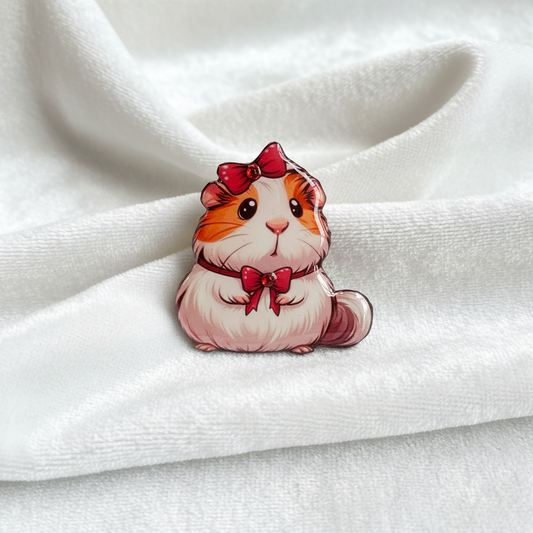 guinea pig with diamantes enamel pin