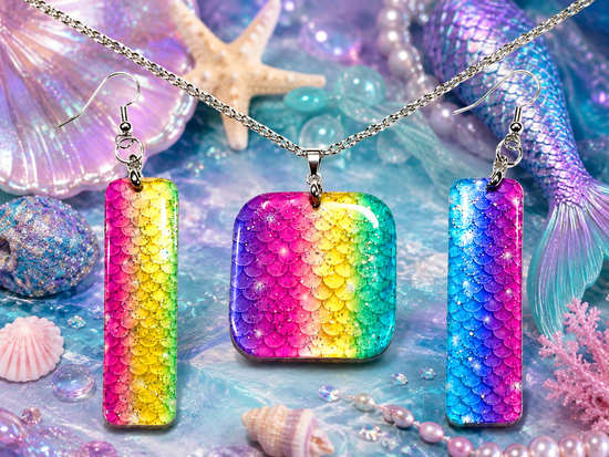 handmade mermaid scales earrings