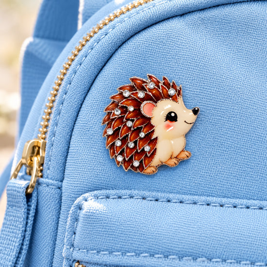 hedgehog pin, handmade