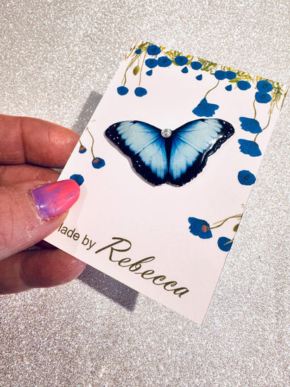 Blue Morpho Butterfly Enamel Pin,Blue Morpho butterfly brooch/lapel.Nature-Inspired Jewellery