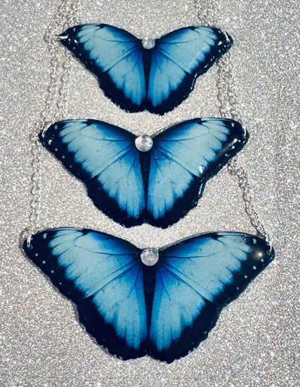 Blue Morpho Butterfly necklace,Beautiful Blue Morpho Butterfly chain,Perfect Gift