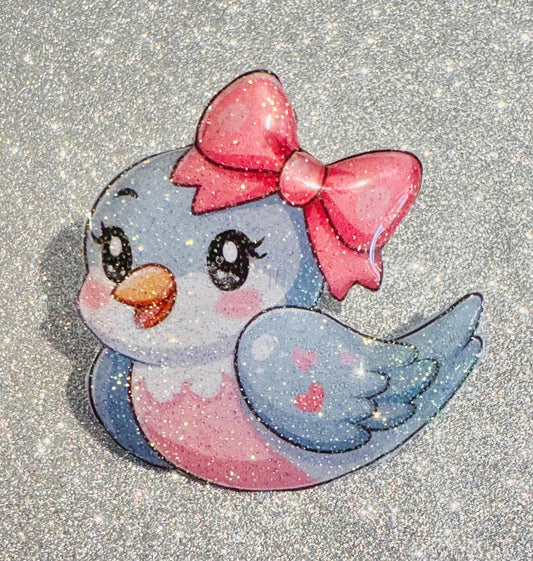 cute pigeon handmade pin