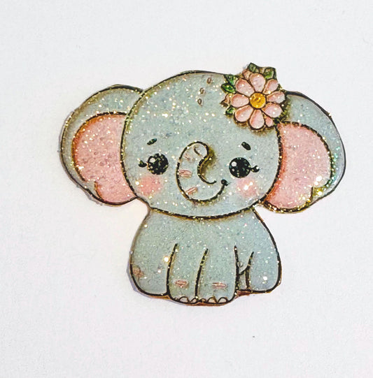Cute grey elephant enamel Pin or magnet