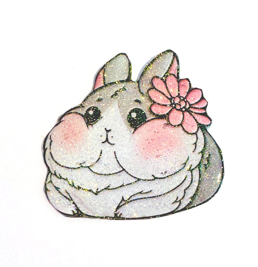 Cute bunny rabbit enamel Pin or magnet