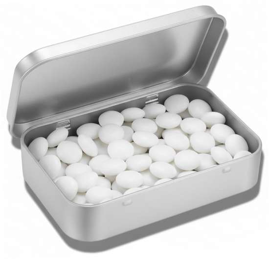 Small tin with mints 