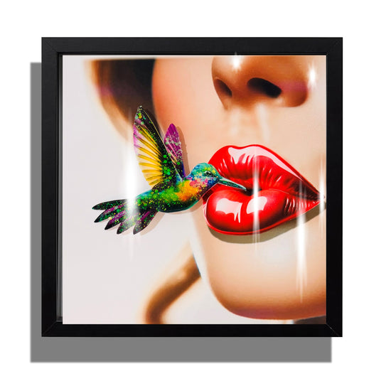 Kingfisher bird  sexy 3d glitzy picture. handmade