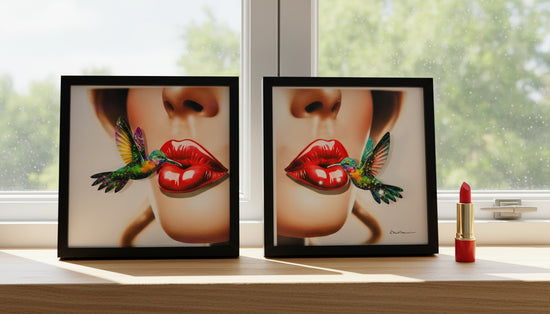 Pair of Kingfisher 3d pictures. Handmade from tin cans