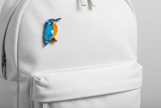 glittery Kingfisher pin