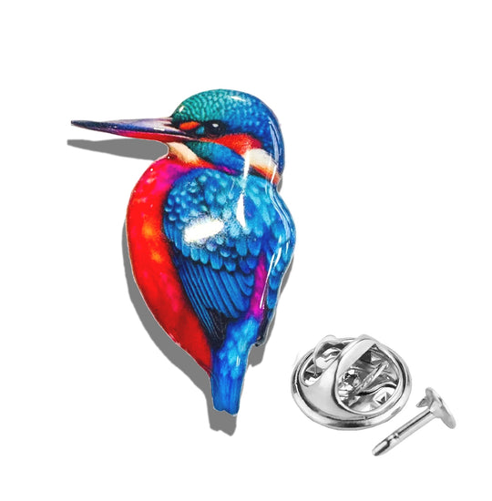 Kingfisher  pin, bird lover gift  for her