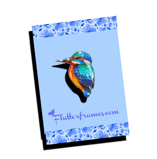 Decorative  colourful bird design , Kingfisher enamel pin