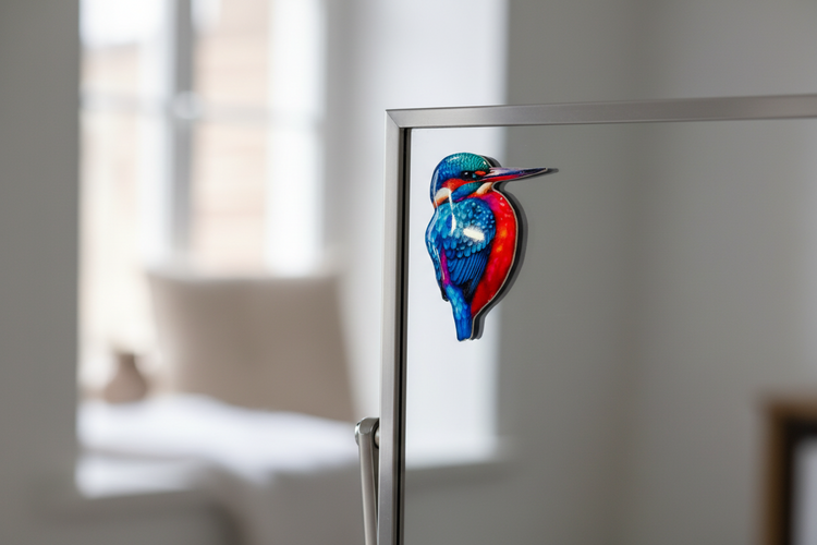 Colourful kingfisher figurine 3d sticker