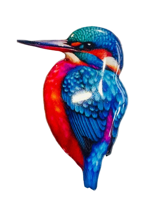 Kingfisher enamel pin, handmade, birthday gift