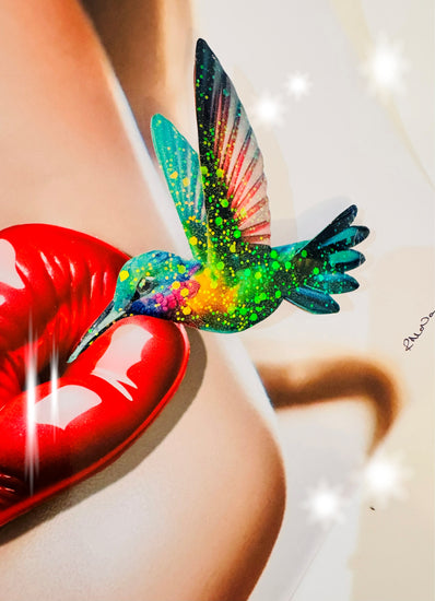  Kingfisher with 3d butterflies modern  glitzy 3d picture