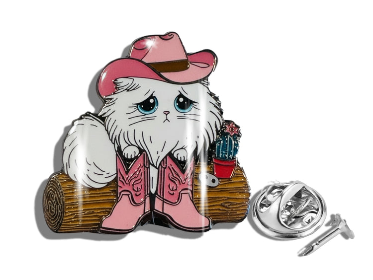 cowgirl cat pin, line dancing  unique gift