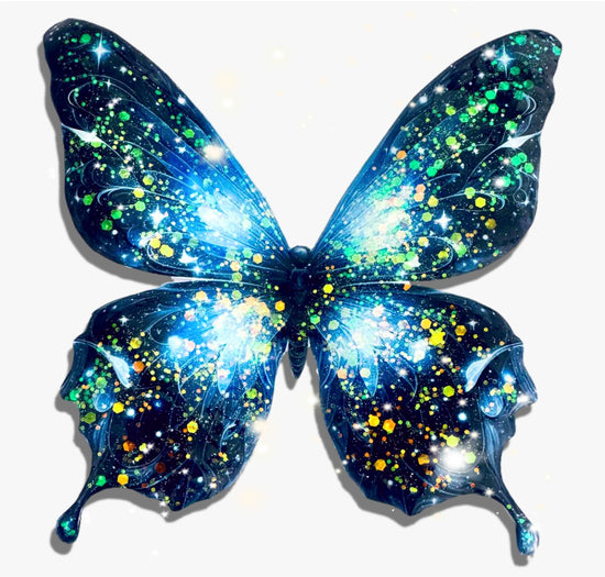 midnight blue shimmer outdoor butterfly