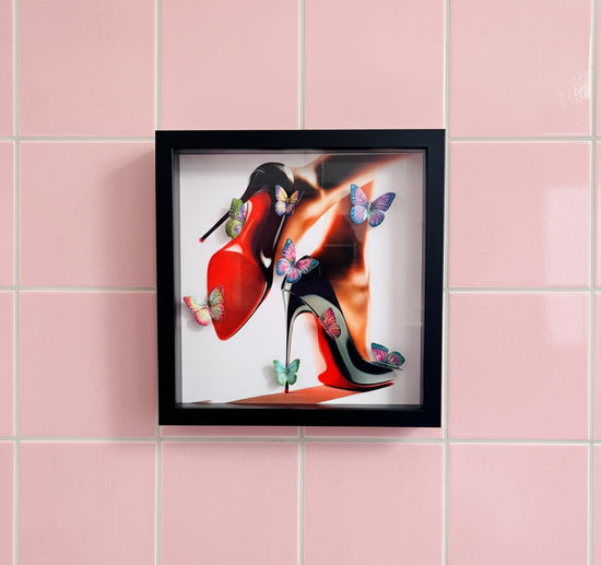 Louboutin heels , shoes framed picture