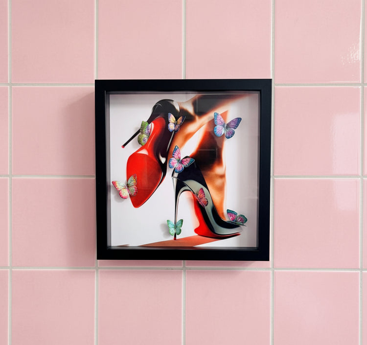 Louboutin heels , shoes framed picture