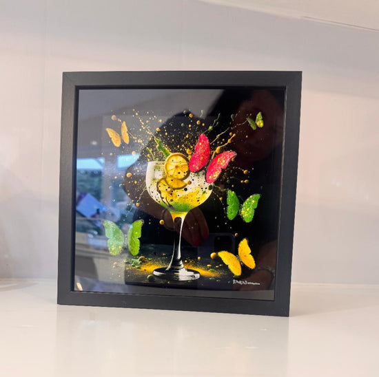 modern gin and tonic 3d framed picture. Flutter and fizz