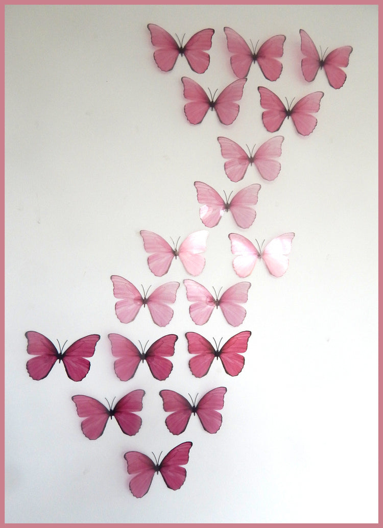 ombre pink party butterfly decor