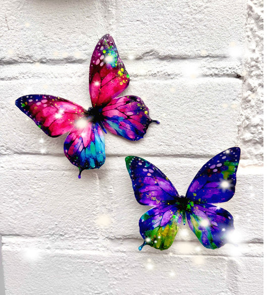 pink and purple Outdoor handmade metal wall butterflies butterflies