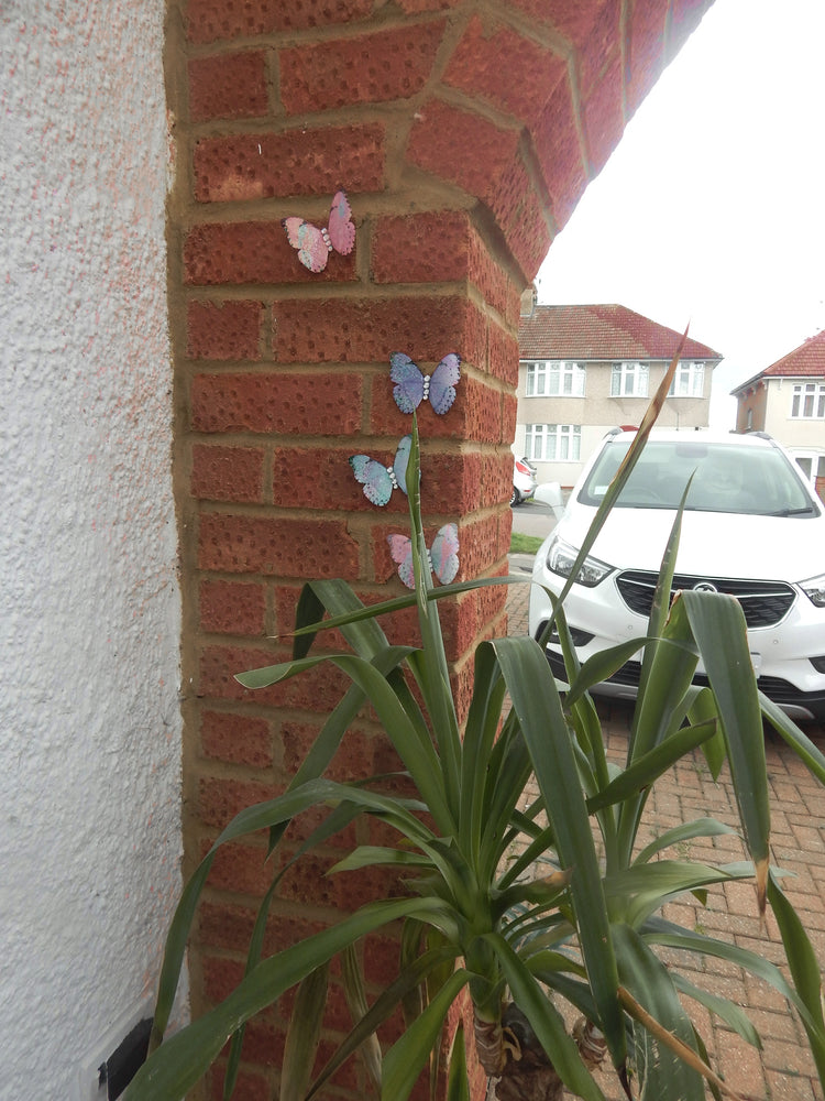 Outdoor pastel butterflies,weatherproof, Garden Fence Decor, Outdoor & Indoor Decor. Fairy garden
