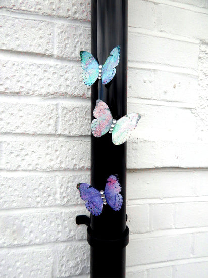 drain pipe decor weatherproof resin pastel butterflies