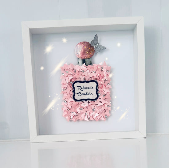 personalised perfume bottle 3d butterfly framed picture