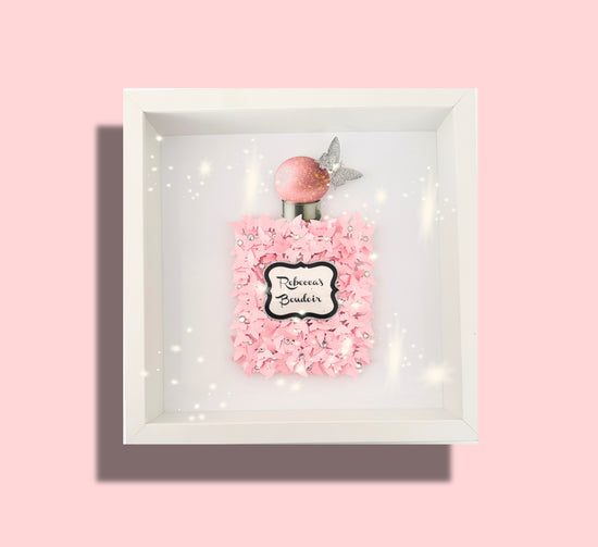 beautiful pink perfume bottle picture with butterflies