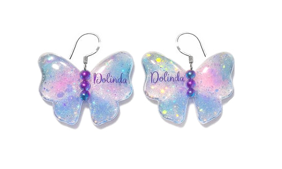 personalised butterfly earrings