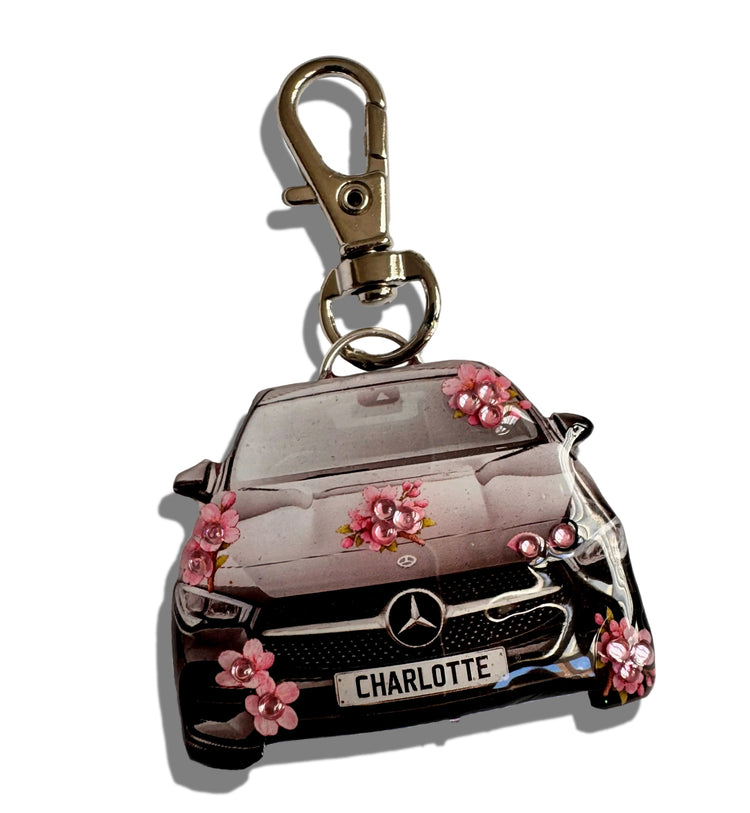 diamante photo car keyring