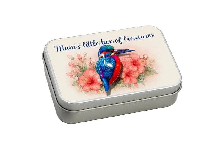  Personalised Mum small tin with Kingfisher magnet