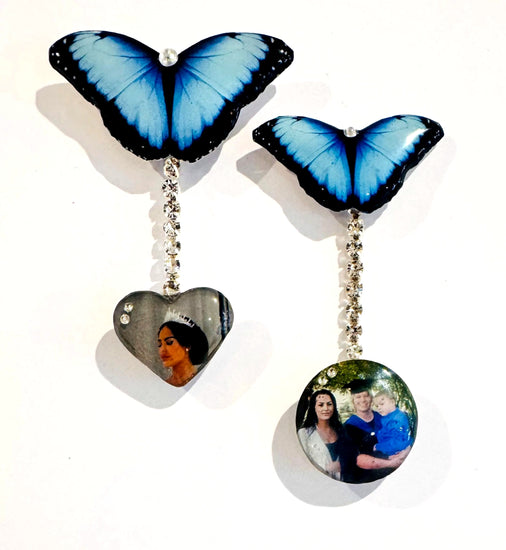  Personalised  photo pin, wedding, anniversary, birthday recycled from tin cans