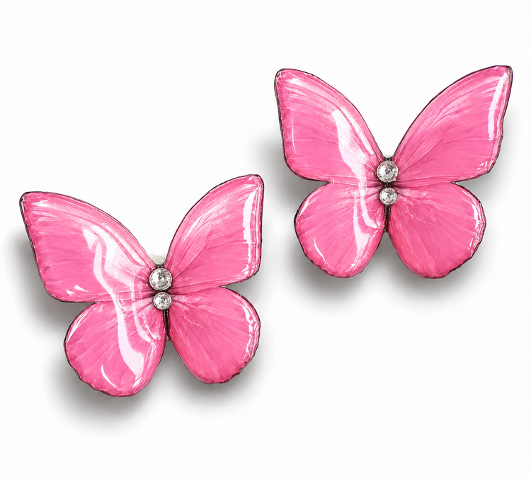  pink butterfly  statement jewellery by Flutterframes, handmade