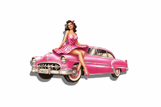 American Pin up girl.Fashionable brooch.