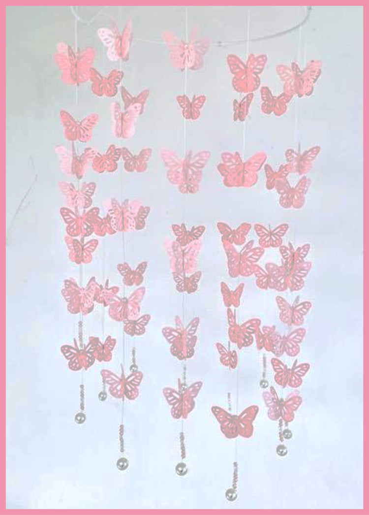 handmade butterfly pink chandelier with pearls