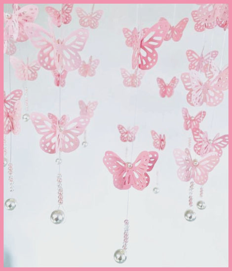 unique handmade butterfly pink mobile