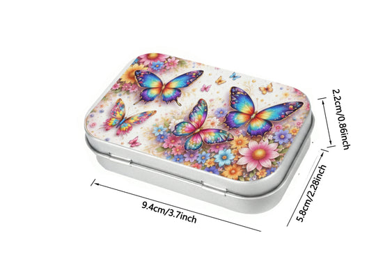 Personalised name Tin box with butterflies