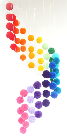 pom pom baby nursery  mobile handmade