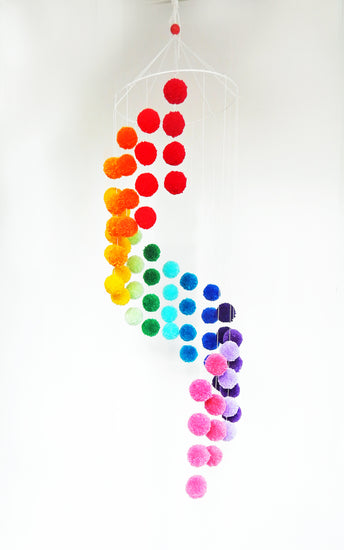 pom poms baby nursery  mobile