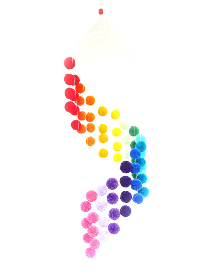 pom pom baby nursery  mobile handcrafted in UK