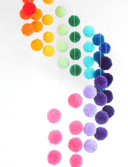 pom poms for  baby nursery  mobile