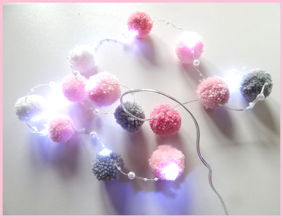 pretty pom pom fairy lights nursery decor