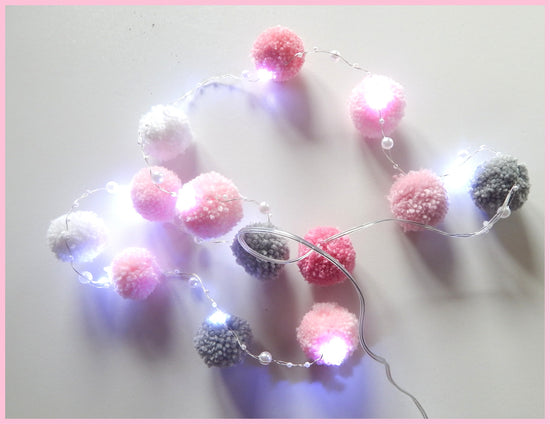 baby shower gift pom pom fairy lights nursery decor