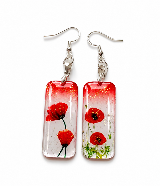 poppy handmade earrings