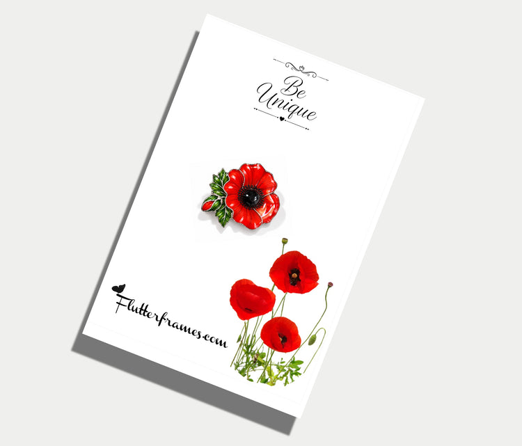 Handmade Poppy Recycled Tin Can Poppy Pin – Remembrance day