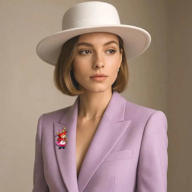 pretty handmade brooch in pink