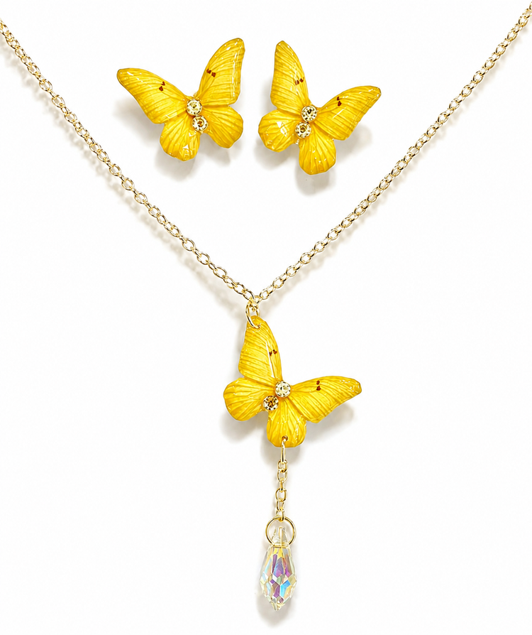  pretty yellow butterfly jewellery